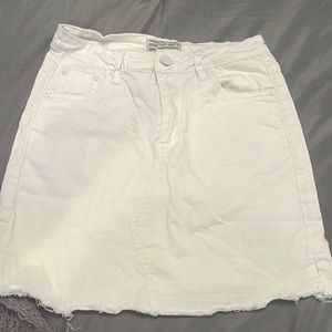 White jean rip skirt